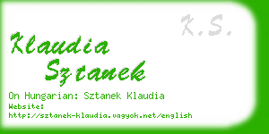 klaudia sztanek business card